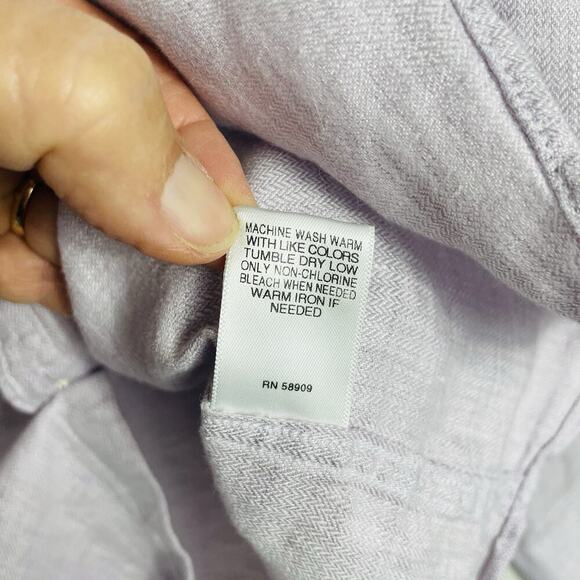 Baird McNutt 100% Linen Shirt Mens XL Light Purple Beach Resort Cruise Summer - Picture 9 of 9